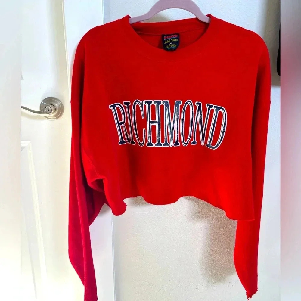 Free people womans oversized vintage graphic sweatshirt cropped crewneck retro